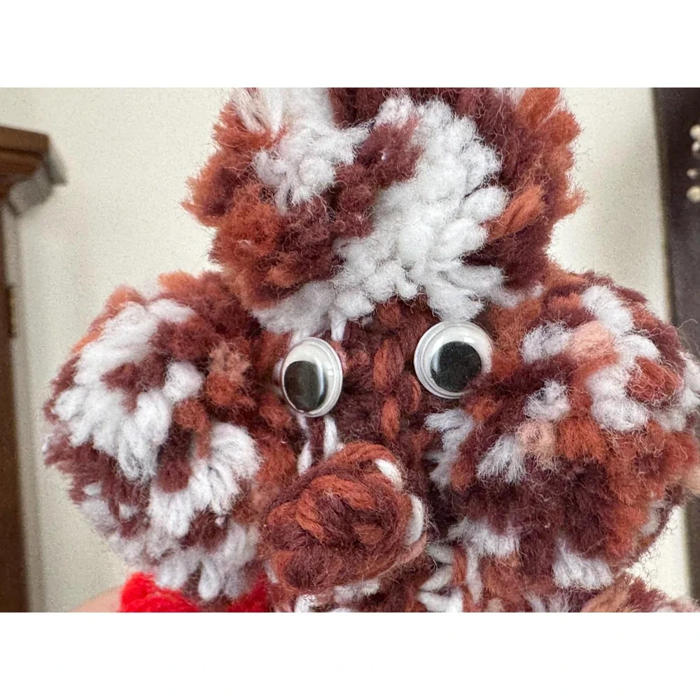 Vintage Brown and White Crocheted Poodle Soap Holder | Kitschy Knitted Dog